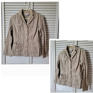 ANN TAYLOR LOFT Petites Women's Beige Utility Jacket, Size 4P